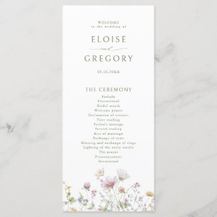 Elegante zachte pastel Wildflower Botanische bruil Programma