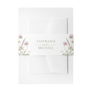 Elegante zachte pastel Wildflower Botanische bruil Uitnodigingen Wikkel