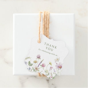 Elegante zachte pastel Wildflower Dank u Bedankjes Labels
