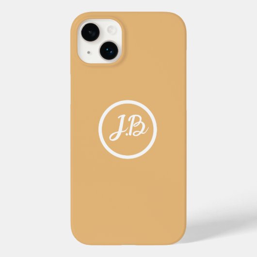 Elegante zachte perzik monogramed gepersonaliseerd Case-Mate iPhone case (Achterkant)