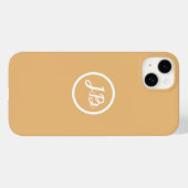 Elegante zachte perzik monogramed gepersonaliseerd Case-Mate iPhone case (Achterkant (horizontaal))