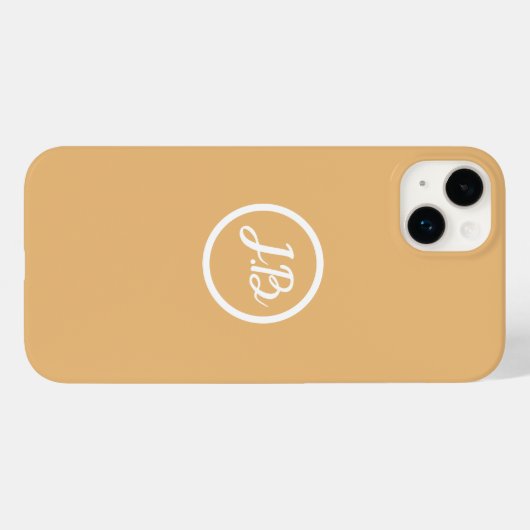Elegante zachte perzik monogramed gepersonaliseerd Case-Mate iPhone case (Achterkant (horizontaal))