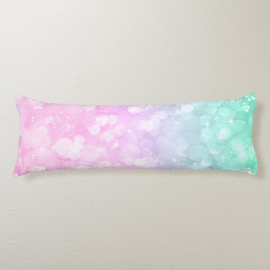 Elegante zachte pin & groene bokeh glitter lichaamskussen (Voorkant)