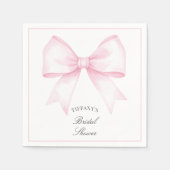 Elegante zachte roze blos boog bruiloft feest servet (Voorkant)