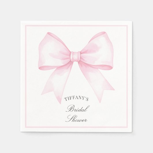 Elegante zachte roze blos boog bruiloft feest servet (Voorkant)