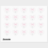 Elegante zachte roze blos linten boog bruiloft fee hart sticker (Vel)
