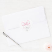 Elegante zachte roze blush linten strik bruiloft hart sticker (Envelop)