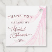 Elegante zachte roze bruidsjurk Bruidsmeisjesfeest Bedankjes Labels (Achterkant)