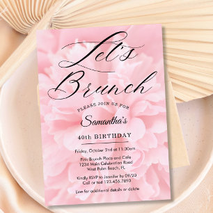 Elegante Zachte Roze Laten we Brunchen Elke Evenem Kaart