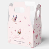 Elegante Zachte Roze Ooievaar Dank u Bedankdoosjes (Geopend)