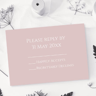 Elegante Zachte Roze RSVP insert