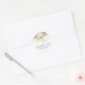 Elegante zachte rozen bloemen botanische dank je w ronde sticker (Envelop)