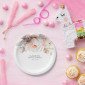 Elegante zachte rozen bloemen moderne botanische papieren bordje (Feest)