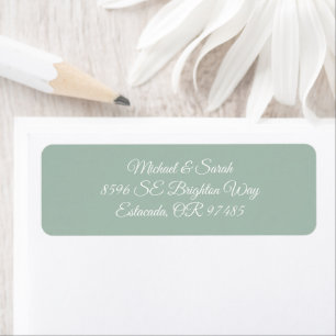 Elegante zachte saliegroene retouradreslabel etiket