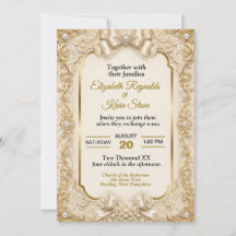 Elegante zachte witte kanten trouwkaart