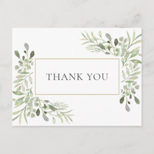 Elegante Zakelijke Dank Botanische Groenelementen Briefkaart