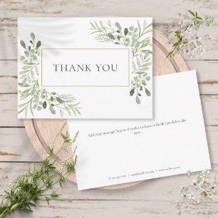 Elegante Zakelijke Dank Je Wel Botanische Groenele Briefkaart