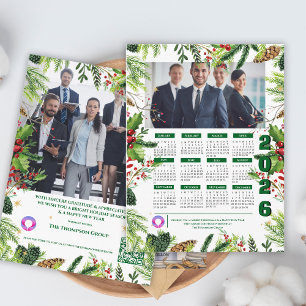 Elegante zakelijke kerstkalender voor bedrijven 20 feestdagenkaart