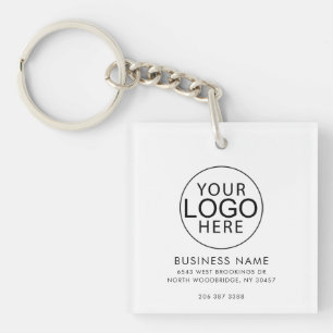 Elegante zakelijke logo bedrijfs QR-code aangepast Sleutelhanger