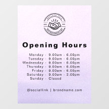 Elegante zakelijke Logo & openingstijden lichtblau