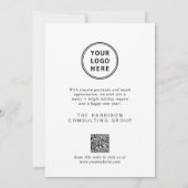 Elegante Zakelijke Logo QR Code Vrolijk Kerstfeest Feestdagenkaart (Achterkant)