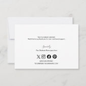 Elegante zakelijke logo Social Media Black Gold Bedankkaart (Achterkant)