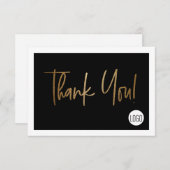 Elegante zakelijke logo Social Media Black Gold Bedankkaart (Voorkant / Achterkant)