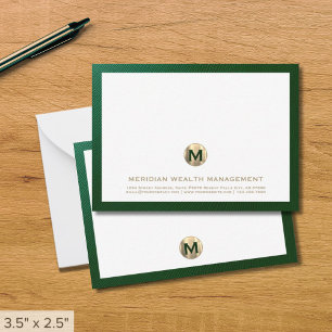 Elegante zakelijke Monogram Note Kaarten Notitiekaartje