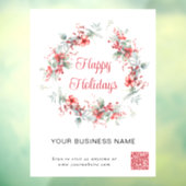 Elegante zakelijke QR-code kerstvakantie Raamsticker (Vel 3)