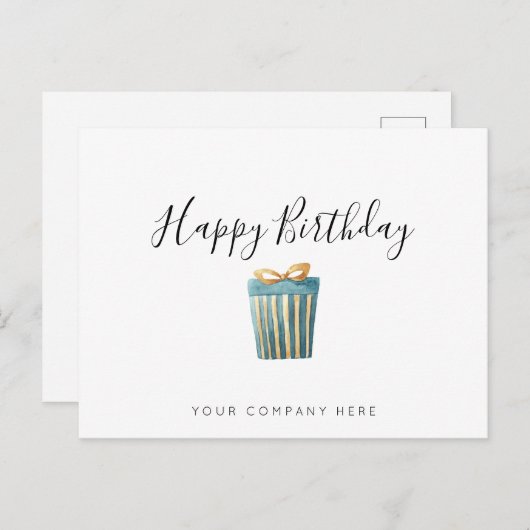 Elegante Zakelijke Waterverf Cadeau Verjaardag   Briefkaart (Voorkant / Achterkant)