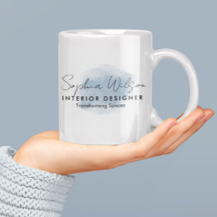 Elegante Zakelijke Waterverf Handtekening voor Pro Koffiemok