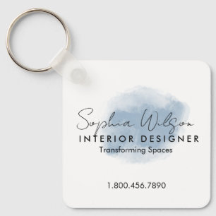 Elegante Zakelijke Waterverf Handtekening voor Pro Sleutelhanger