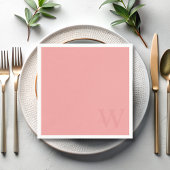 Elegante zalm roze monogram papieren servetten
