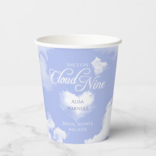 Elegante Ze is op Cloud Nine Bruiloft Feest Papieren Bekers (Achterkant)