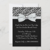 Elegante Zebra gender Reveal Shower Kaart (Achterkant)