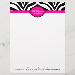 Elegante zebra print briefhoofd sjabloon