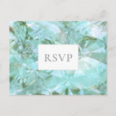Elegante Zee Glas Edelsteen bruiloft RSVP Uitnodiging Briefkaart (Voorkant)