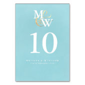 Elegante Zeeen Monogram bruiloft Kaart (Achterkant)