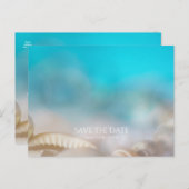 Elegante zeeschelpen Blauwe Tropische Save the Dat Aankondigingskaart (Voorkant / Achterkant)