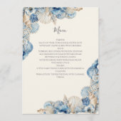 Elegante Zeeschelpenrand Bruiloft Menu (Voorkant)