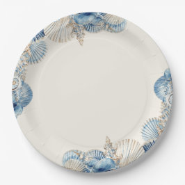 elegante zeeschelpenrand papieren bordje