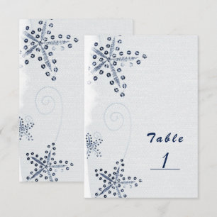 Elegante Zeester & Pailletten Blauwe Strand Tafeln Kaart