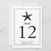 Elegante Zeester Zwart | Tafelnummer (Achterkant)