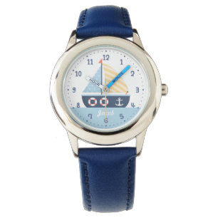 Elegante zeilboot Nautilus thema voor jongens Horloge