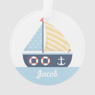 Elegante zeilboot Nautilus-thema voor jongenskamer Ornament