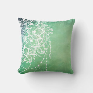 Elegante  Zen Mandala Rosette Groene tinten Kussen