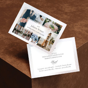 Elegante Zijde Zijde Parel Foto Collage Fotografie Visitekaartje
