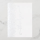Elegante Zilver Folie Script Bedankkaart Uitnodiging (Voorkant)