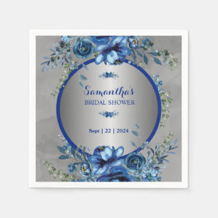 Elegante Zilveren Bloesem Bruidsservetten Servet
