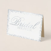 Elegante zilveren bruids douche uitnodiging (Voorkant)